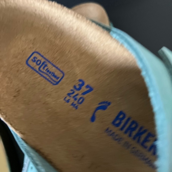 BIRKENSTOCK Birks Sandal Arizona with Soft Bed Beryl Turquoise Nubuck New 37 - Picture 7 of 7